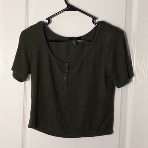 Forever 21 Olive Green Crop Top